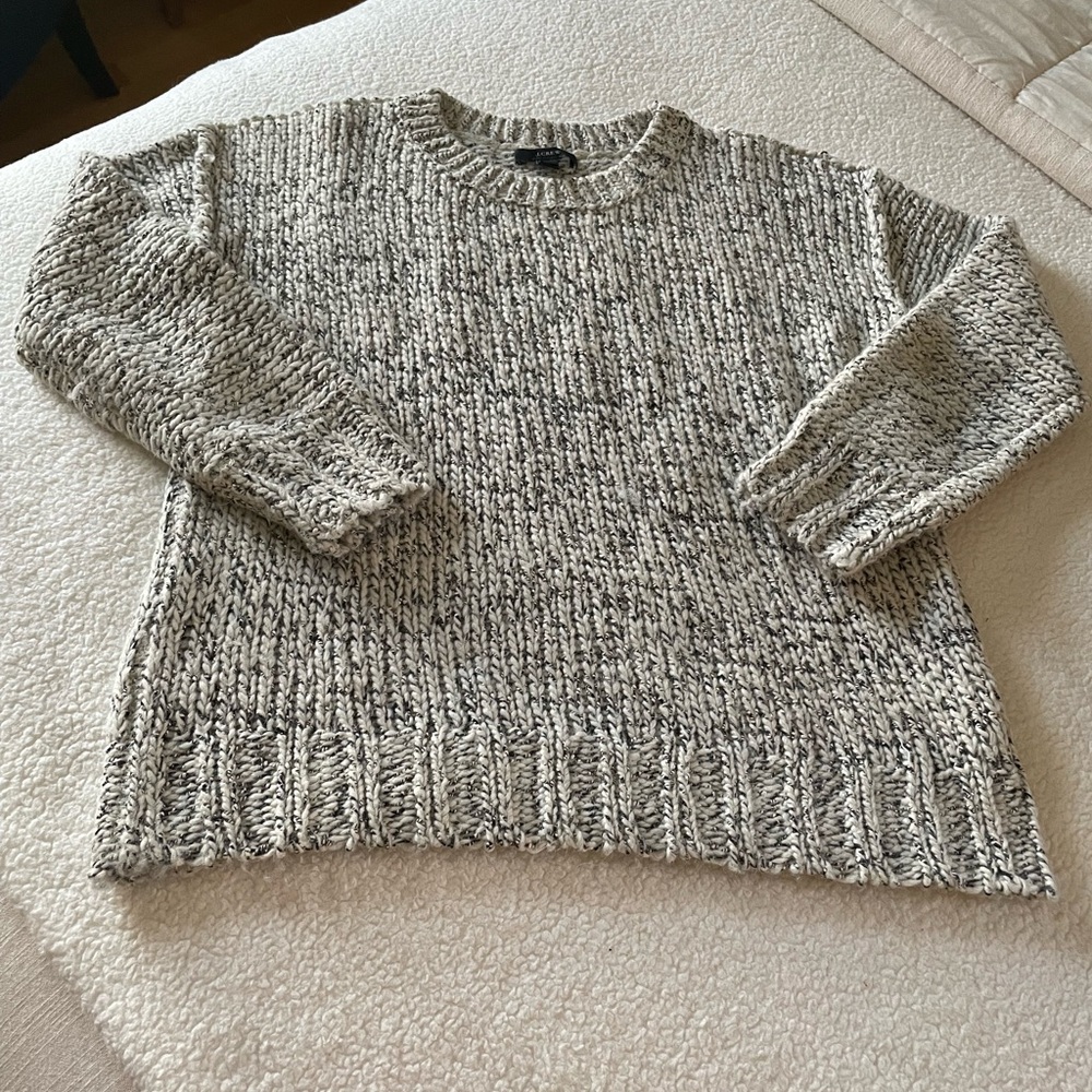 J Crew Marled wool/cotton/acrylic blend sweater